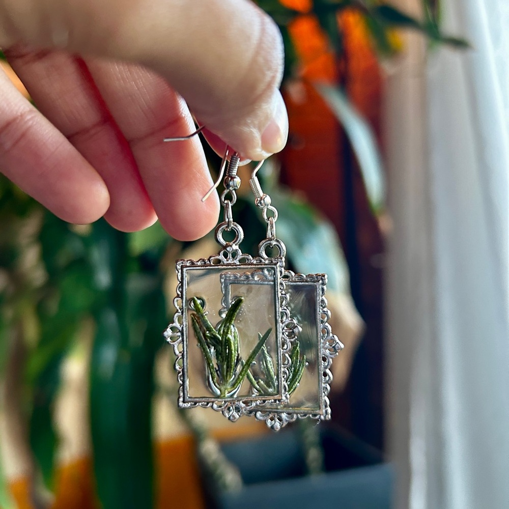 Rosemary Handmade Resin Earrings